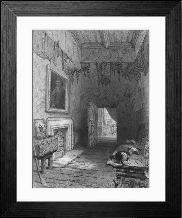 Framed Print : Queen Marys Closet, Holyrood. (Scene of the Murder of Rizzio), c1850. Artist: Ebenezer Challis