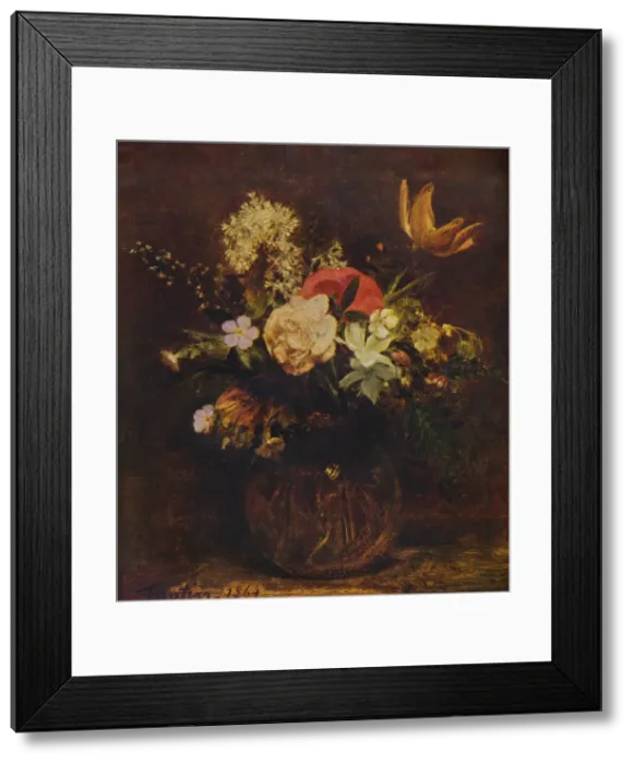 Framed Print : Bowl of Flowers, 1935. Artist: Henri Fantin-Latour Framed Print : Bowl of Flowers, 1935. Artist: Henri Fantin-Latour