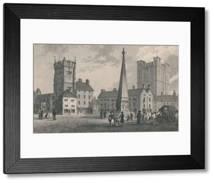 Framed Print : Market Place Richmond, Trinity Church and Keep of Richmond Castle, 1831. Artist: J Shury Framed Print : Market Place Richmond, Trinity Church and Keep of Richmond Castle, 1831. Artist: J Shury