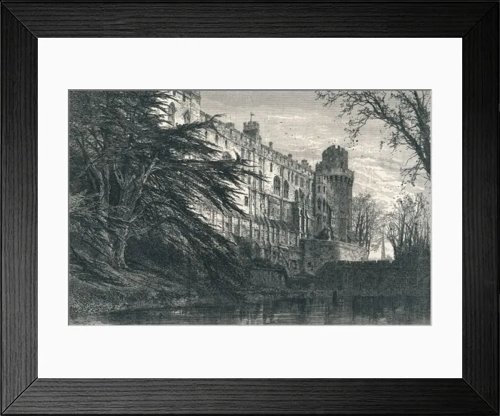 Framed Print : Warwick Castle from the West, c19th century Framed Print : Warwick Castle from the West, c19th century