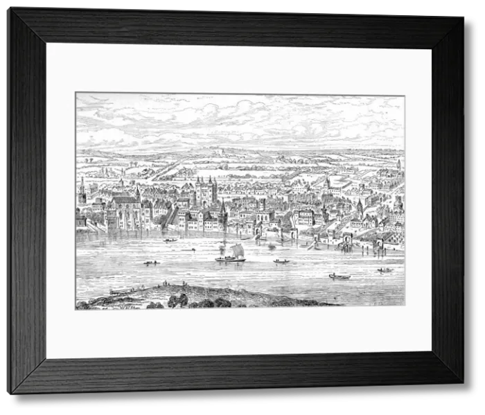 Framed Print : London from Temple Bar to Charing Cross, 1543 (1897) Artist: Anthonis van den Wyngaerde Framed Print : London from Temple Bar to Charing Cross, 1543 (1897) Artist: Anthonis van den Wyngaerde