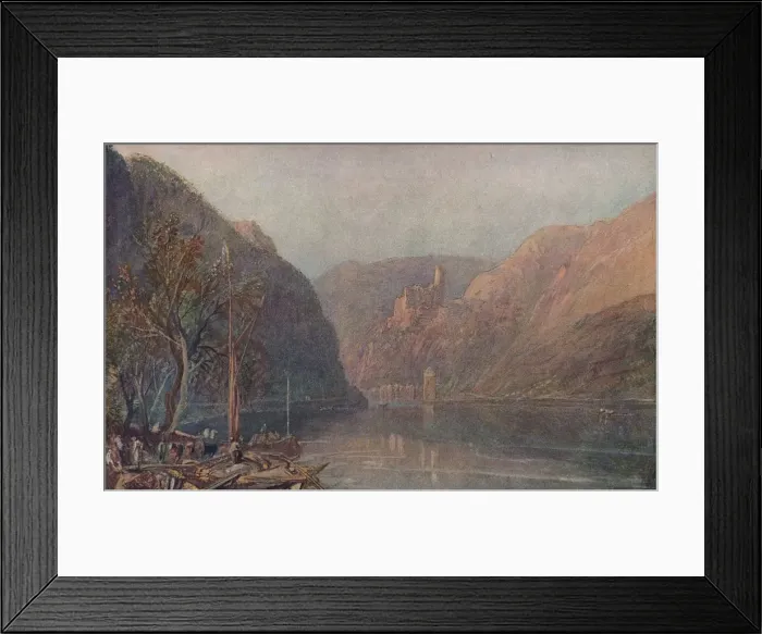 Framed Print : Goarhausen and Katz Castle, 1909. Artist: JMW Turner Framed Print : Goarhausen and Katz Castle, 1909. Artist: JMW Turner