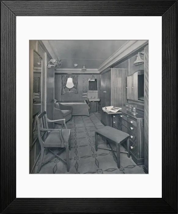 Framed Print : Apartments in the First Class area on board the S. S. Empress of Britain, 1931. Artist: Stewart Bale Limited Framed Print : Apartments in the First Class area on board the S. S. Empress of Britain, 1931. Artist: Stewart Bale Limited