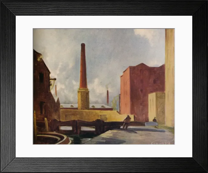 Framed Print : Lock Gates, Blackburn, 1928 (1931). Artist: Charles John Holmes Framed Print : Lock Gates, Blackburn, 1928 (1931). Artist: Charles John Holmes