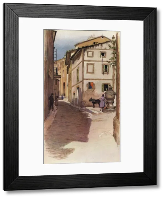 Framed Print : A Majorcan Street Scene, 20th century (1931). Artist: Cecil Aldin Framed Print : A Majorcan Street Scene, 20th century (1931). Artist: Cecil Aldin