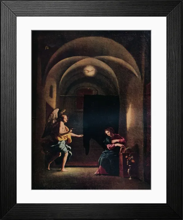 Framed Print : The Annunciation, c1625-1630 (1931). Artist: Giovanni Battista Caracciolo Framed Print : The Annunciation, c1625-1630 (1931). Artist: Giovanni Battista Caracciolo