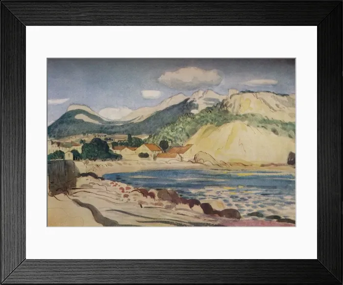 Framed Print : Bay in the South of France, 1931. Artist: Derwent Lees Framed Print : Bay in the South of France, 1931. Artist: Derwent Lees