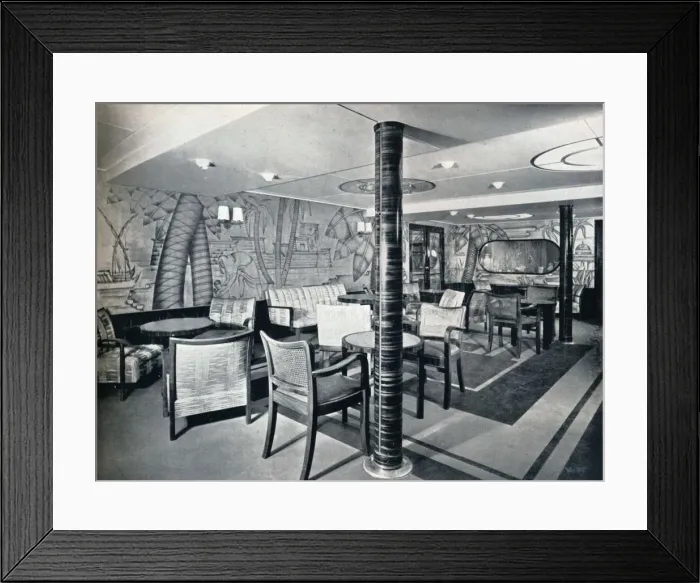 Framed Print : Second Class Smoking Room on board Victoria, 1931 Framed Print : Second Class Smoking Room on board Victoria, 1931