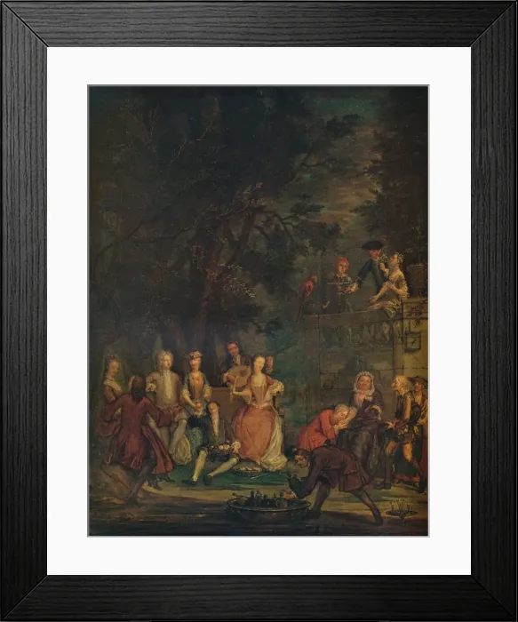 Framed Print : A Conversation Piece, c1700 (1931). Artist: Marcellus Laroon the Younger Framed Print : A Conversation Piece, c1700 (1931). Artist: Marcellus Laroon the Younger