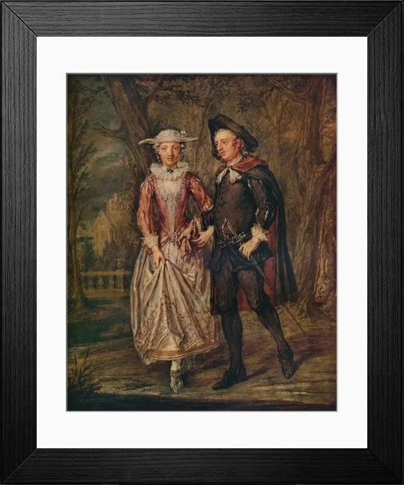 Framed Print : Lovers in a Park, 1745 (1931). Artist: Marcellus Laroon the Younger