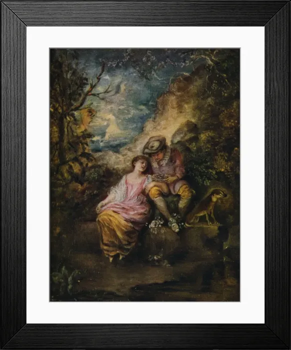 Framed Print : Scene Pastorale, c1710. Artist: Jean-Antoine Watteau Framed Print : Scene Pastorale, c1710. Artist: Jean-Antoine Watteau