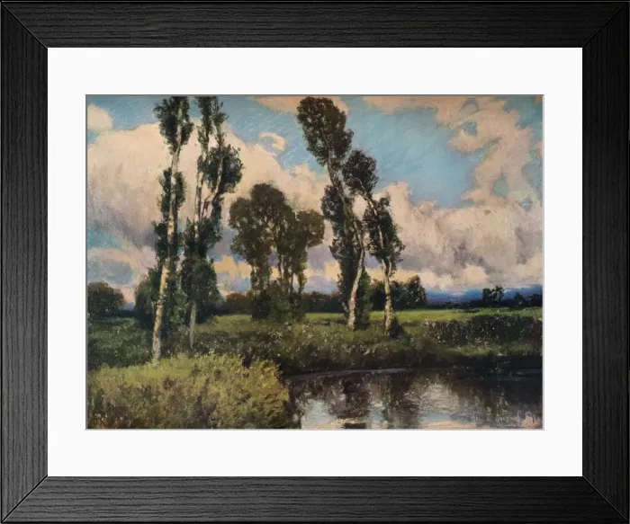 Framed Print : The Poplars, c1910. Artist: Ferdinand Engelmuller Framed Print : The Poplars, c1910. Artist: Ferdinand Engelmuller