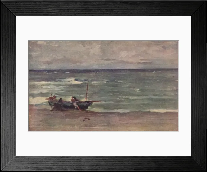 Framed Print : Harmony in Blue and Silver: Beaching The Boat, Etretat, c1897. Artist: James Abbott McNeill Whistler Framed Print : Harmony in Blue and Silver: Beaching The Boat, Etretat, c1897. Artist: James Abbott McNeill Whistler