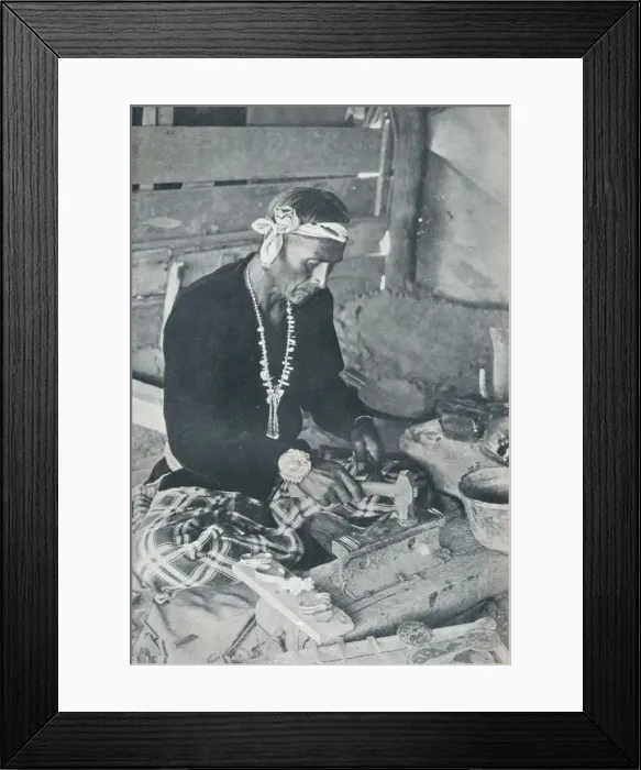 Framed Print : Navajo Silver and Turquoise Jewellery, 1931 Framed Print : Navajo Silver and Turquoise Jewellery, 1931