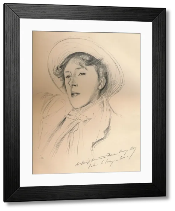 Framed Print : Portrait sketch of Miss Violet Paget (Vernon Lee), c1881. Artist: John Singer Sargent Framed Print : Portrait sketch of Miss Violet Paget (Vernon Lee), c1881. Artist: John Singer Sargent