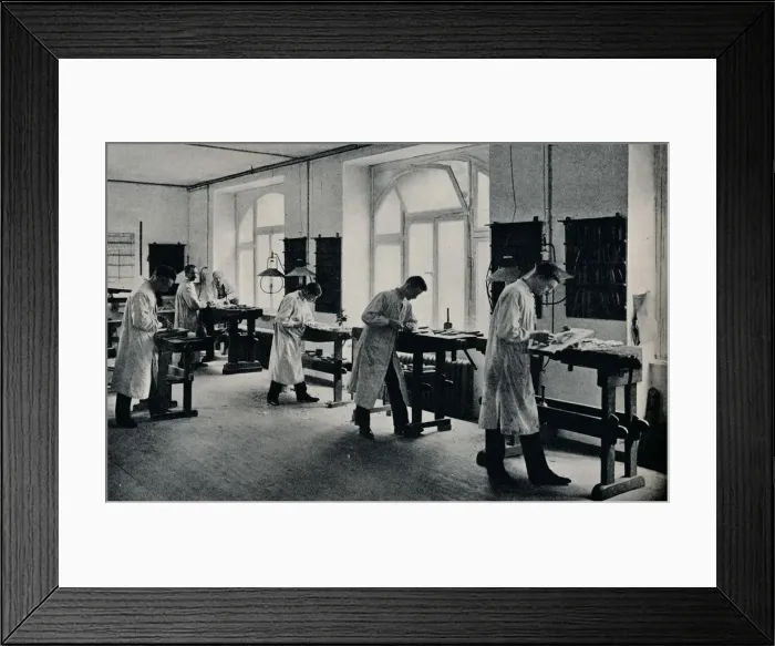 Framed Print : Workshop of the Arts and Crafts technical school, Flensburg, Germany. c1908 Framed Print : Workshop of the Arts and Crafts technical school, Flensburg, Germany. c1908