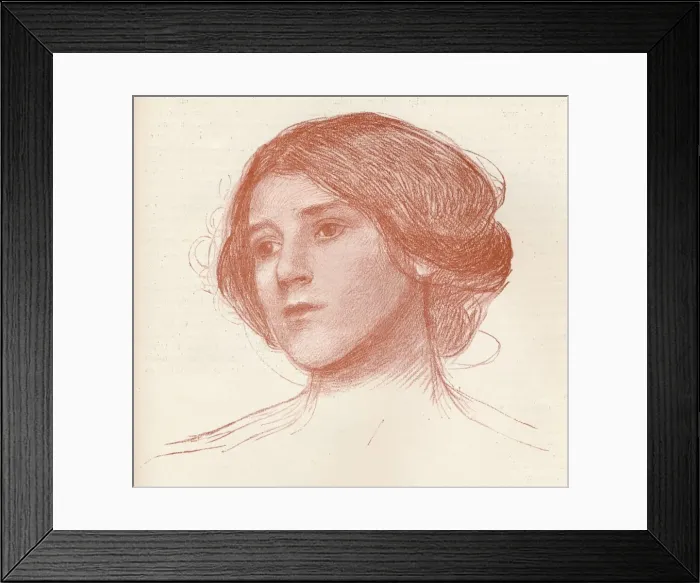 Framed Print : From a study in sanguine, c1899. Artist: John William Waterhouse Framed Print : From a study in sanguine, c1899. Artist: John William Waterhouse