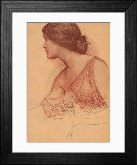 Framed Print : From a study in sanguine, c1899. Artist: John William Waterhouse Framed Print : From a study in sanguine, c1899. Artist: John William Waterhouse