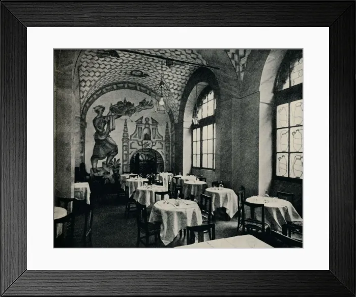 Framed Print : The Penna D Oca Restaurant, Main dining room, c1928 Framed Print : The Penna D Oca Restaurant, Main dining room, c1928