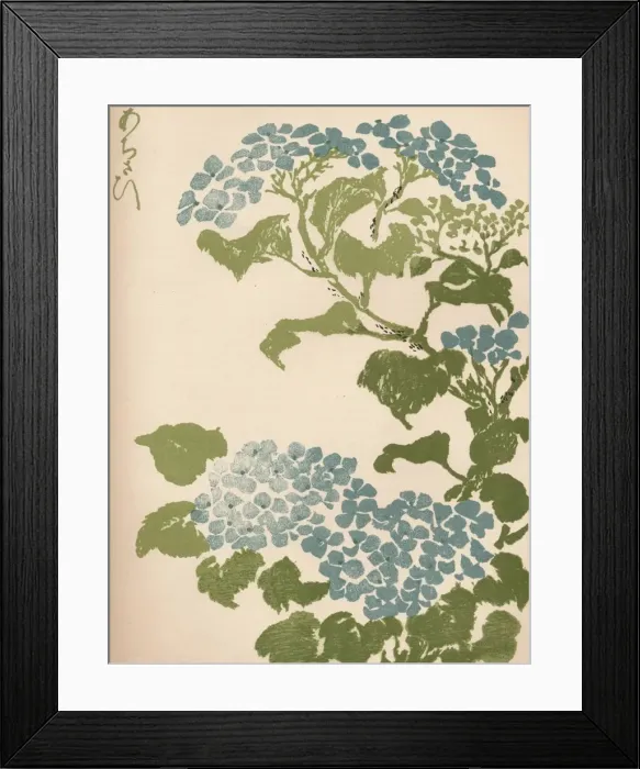 Framed Print : Hydrangea, 1838. Artist: Ikeda Eisen Framed Print : Hydrangea, 1838. Artist: Ikeda Eisen