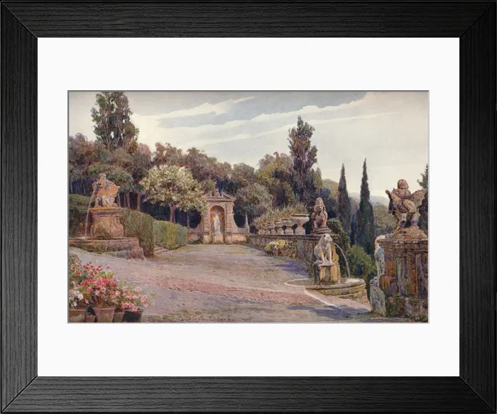 Framed Print : Upper Terrace, Villa Imperiale, Genoa, 1900. Artist: George Samuel Elgood Framed Print : Upper Terrace, Villa Imperiale, Genoa, 1900. Artist: George Samuel Elgood