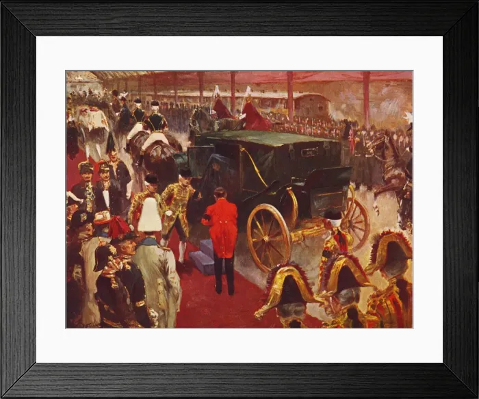 Framed Print : Queen Alexandra arriving at Paddington Station for the Funeral of Queen Victoria, 1901 (1906) Framed Print : Queen Alexandra arriving at Paddington Station for the Funeral of Queen Victoria, 1901 (1906)