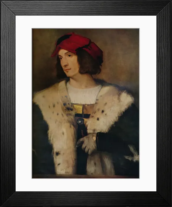 Framed Print : Man in a Red Cap, c1510. Artist: Titian Framed Print : Man in a Red Cap, c1510. Artist: Titian