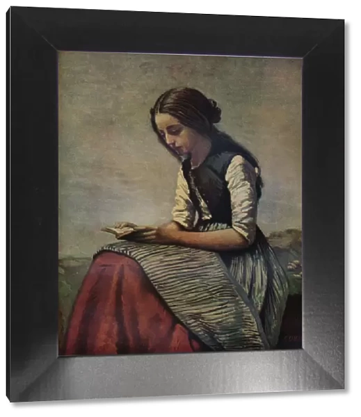 La petite Liseuse ou Jeune bergere assise et lisant, c1855. Artist: Jean-Baptiste-Camille Corot