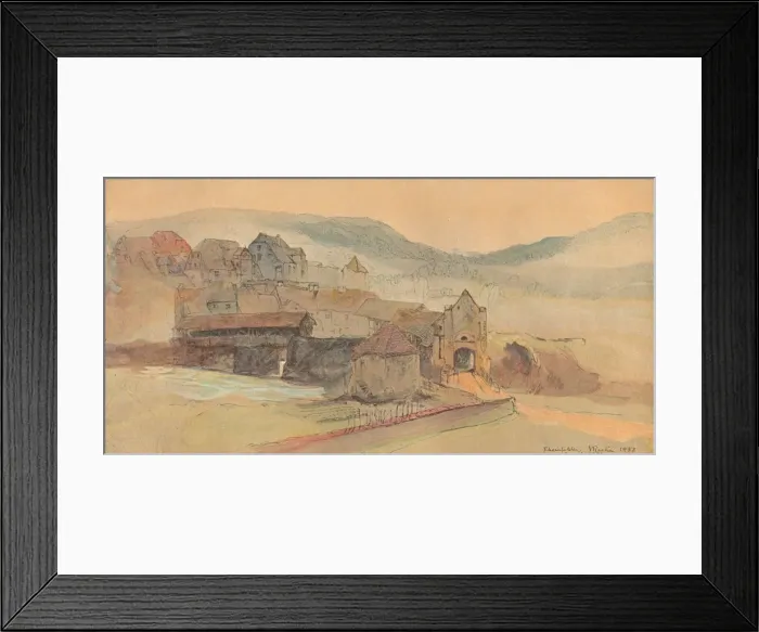 Framed Print : Rheinfelden Bridge, 1858. Artist: John Ruskin Framed Print : Rheinfelden Bridge, 1858. Artist: John Ruskin