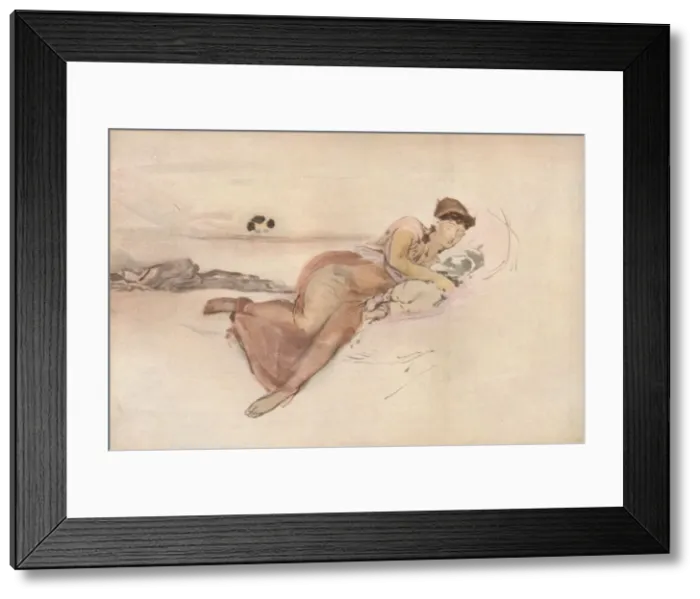 Framed Print : Rose and Pink, The Mothers Siesta, c1875. Artist: James Abbott McNeill Whistler Framed Print : Rose and Pink, The Mothers Siesta, c1875. Artist: James Abbott McNeill Whistler