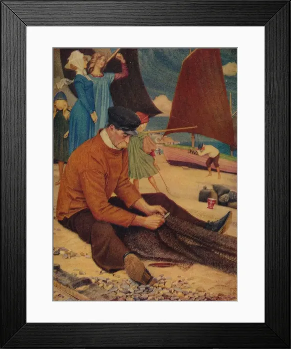 Framed Print : The Beach, 1910. Artist: Joseph Edward Southall Framed Print : The Beach, 1910. Artist: Joseph Edward Southall