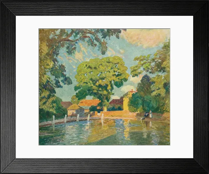 Framed Print : The Village Pond, Upton Grey, c1914. Artist: Emile Claus Framed Print : The Village Pond, Upton Grey, c1914. Artist: Emile Claus