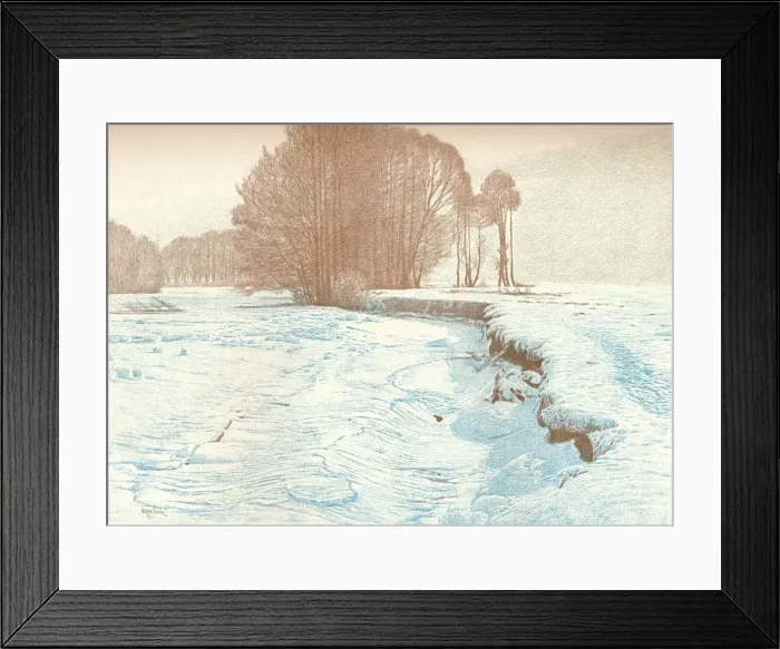 Framed Print : Winter on the Banks of the Garam, 1909. Artist: Viktor Matirko Framed Print : Winter on the Banks of the Garam, 1909. Artist: Viktor Matirko
