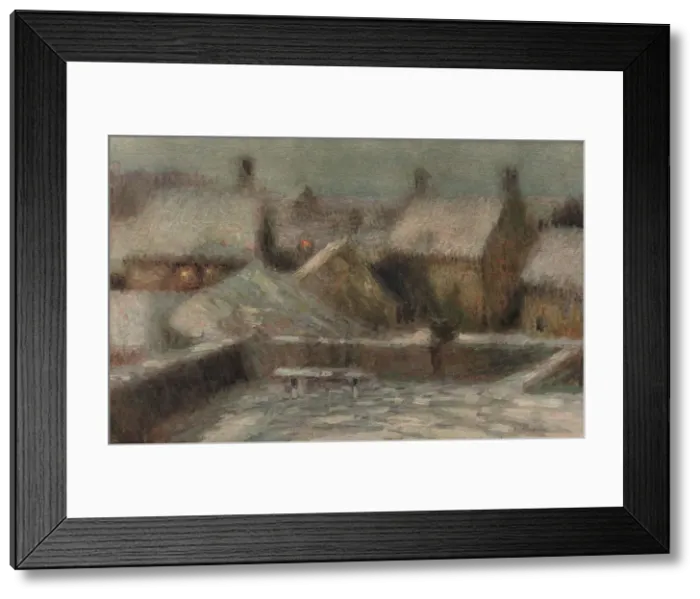Framed Print : Snow Scene Evening, c1901. Artist: Henri Eugene Le Sidaner Framed Print : Snow Scene Evening, c1901. Artist: Henri Eugene Le Sidaner