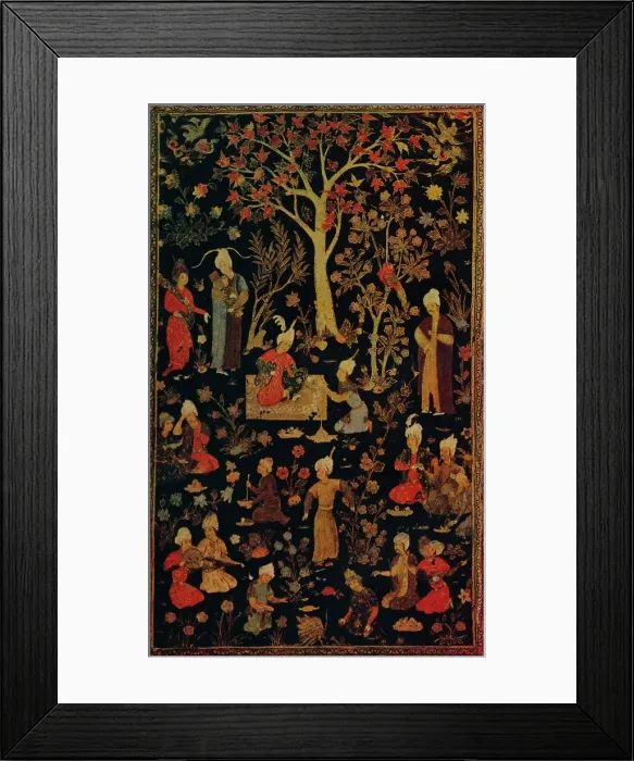 Framed Print : Persian Papier Mache Book Cover, c1600 Framed Print : Persian Papier Mache Book Cover, c1600