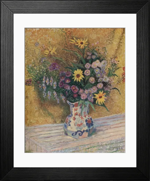 Framed Print : Michaelmas Daisies, c1920. Artist: Lucien Pissarro Framed Print : Michaelmas Daisies, c1920. Artist: Lucien Pissarro