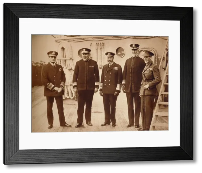 Framed Print : American admirals afloat with the King, 1918 (1935) Framed Print : American admirals afloat with the King, 1918 (1935)