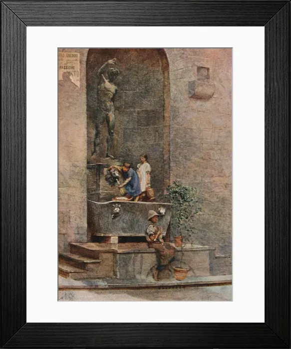 Framed Print : The Fountain, c1904. Artist: Herbert Alexander Collins Framed Print : The Fountain, c1904. Artist: Herbert Alexander Collins