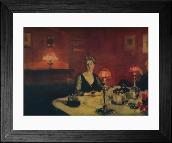 Framed Print : A Dinner Table at Night, 1884. Artist: John Singer Sargent Framed Print : A Dinner Table at Night, 1884. Artist: John Singer Sargent