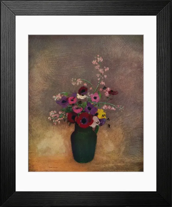 Framed Print : Fleurs Dans Un Vase Vert, c1910. Artist: Odilon Redon Framed Print : Fleurs Dans Un Vase Vert, c1910. Artist: Odilon Redon