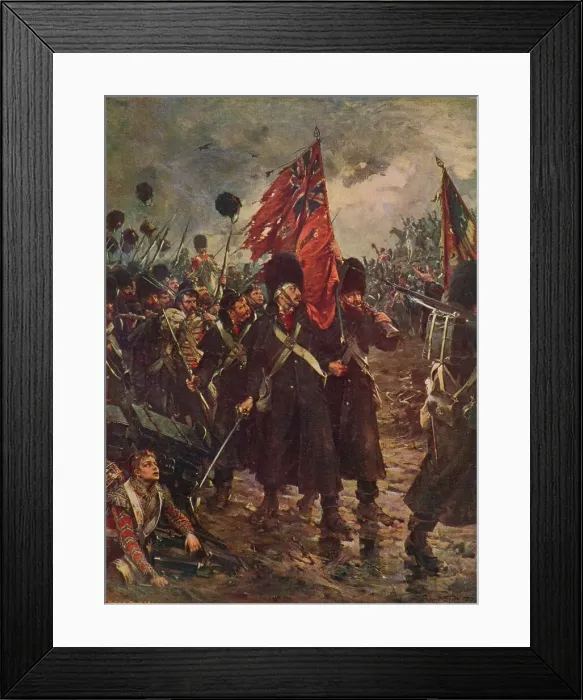 Framed Print : Saving the Colours: the Guards at the Battle of Inkerman, 1854 (1906). Artist: Robert Gibb Framed Print : Saving the Colours: the Guards at the Battle of Inkerman, 1854 (1906). Artist: Robert Gibb