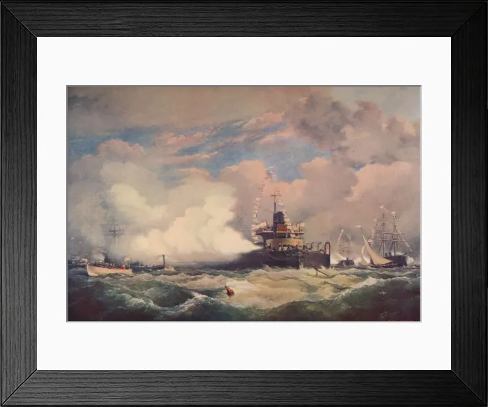 Framed Print : The Turret Armour-Clad Ship Devastation at Spithead, 1873 (1906)