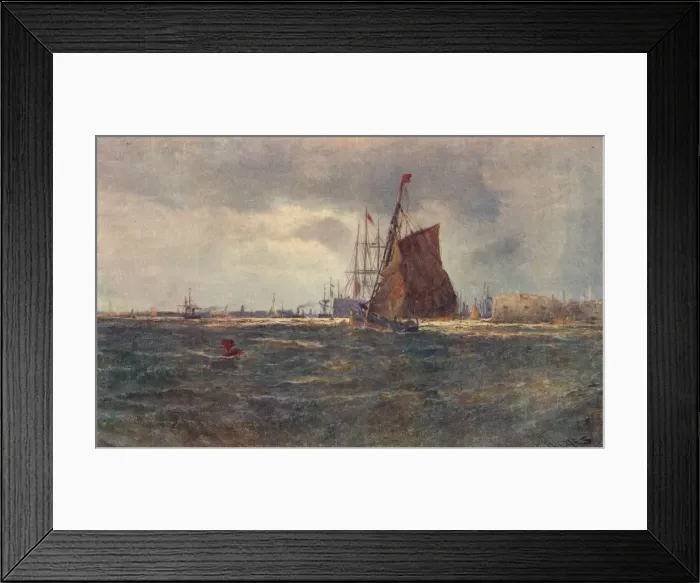 Framed Print : Entrance to Portsmouth Harbour, late 19th Century (1906) Framed Print : Entrance to Portsmouth Harbour, late 19th Century (1906)