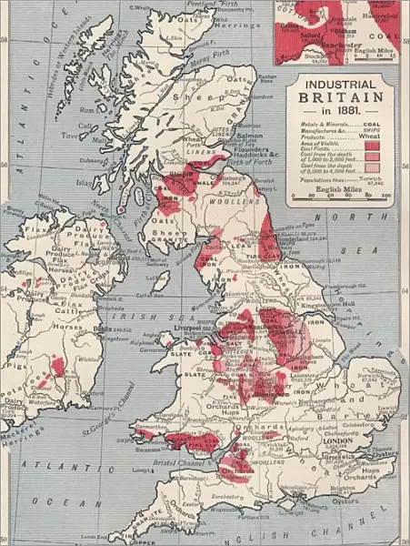 Map of industrial Britain in 1881, 1906