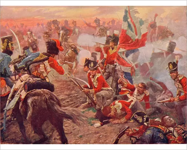 Battle of Quatre Bras, 1815 (1906). Artist: Vereker Monteith Hamilton