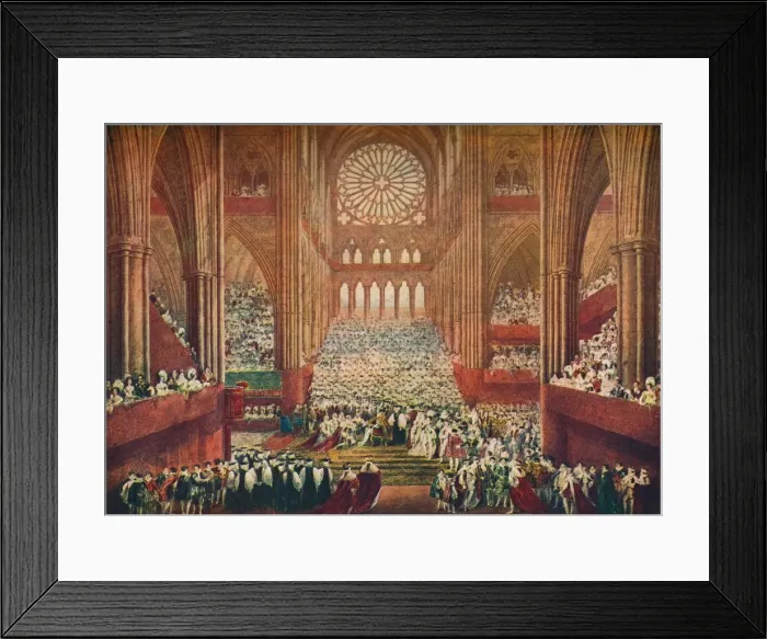 Framed Print : The Coronation of King George IV in Westminster Abbey, London, 1821 (1906). Artist: Pugin & Stephanoff Framed Print : The Coronation of King George IV in Westminster Abbey, London, 1821 (1906). Artist: Pugin & Stephanoff