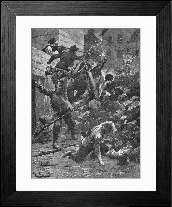 Framed Print : Fighting at the barricades in Paris, 1848 (1906) Framed Print : Fighting at the barricades in Paris, 1848 (1906)