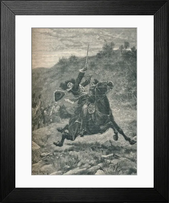 Framed Print : Last charge of Viscount Dundee at the Battle of Killiecrankie, Scotland, 1689 (1905). Artist: Stanley Berkeley Framed Print : Last charge of Viscount Dundee at the Battle of Killiecrankie, Scotland, 1689 (1905). Artist: Stanley Berkeley