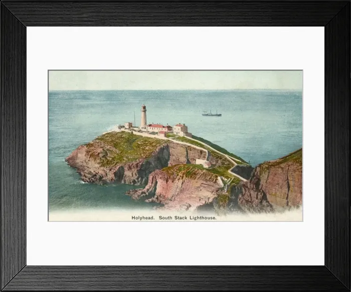 Framed Print : South Stack Lighthouse, Holyhead, Anglesey, c1920 Framed Print : South Stack Lighthouse, Holyhead, Anglesey, c1920