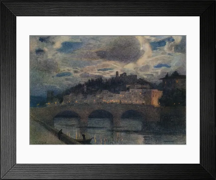 Framed Print : Moonlight on the Arno, Florence, c1907. Artist: Robert W Little Framed Print : Moonlight on the Arno, Florence, c1907. Artist: Robert W Little